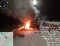 SIGAP, PJR Riau Amankan Kejadian Kebakaran Kendaraan di KM 10 Tol Pekanbaru–Bangkinang